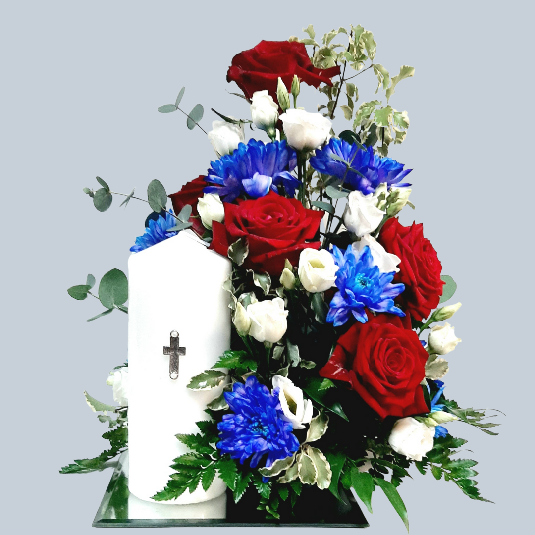 Kertaskreyting í fánalitum - Reykjavíkurblóm