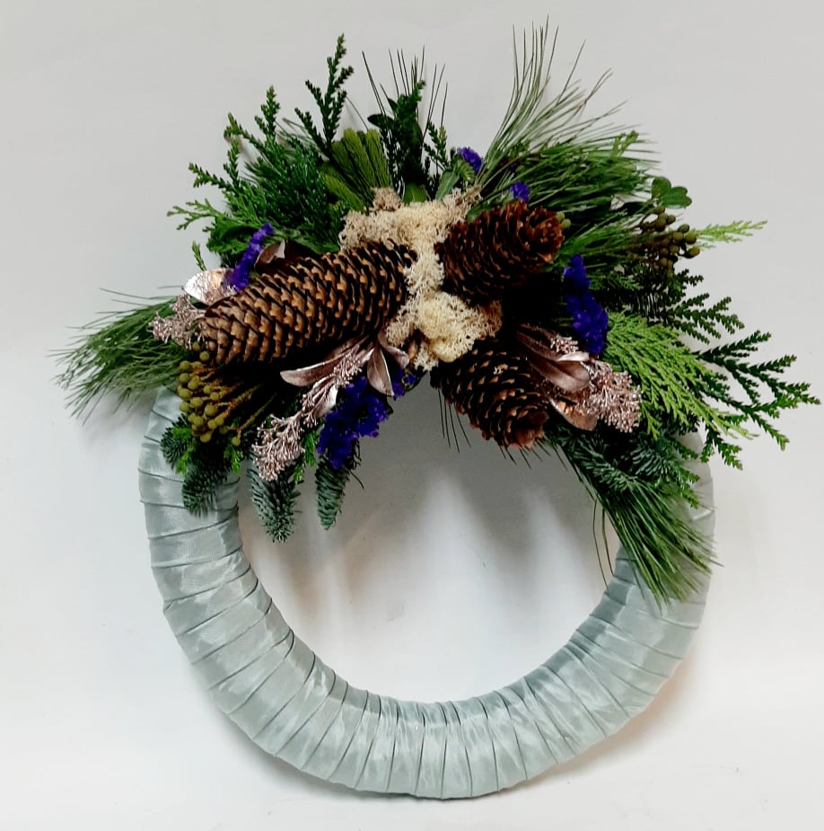 Jólakransar m. borða - Reykjavíkurblóm